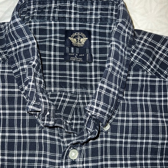 Dockers vintage 100% cotton button up plaid shirt size large - Picture 3 of 3